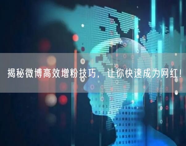 揭秘微博高效增粉技巧,让你快速成为网红!